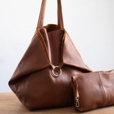 Bolso de mano portátil de un solo hombro de gran capacidad de cuero suave